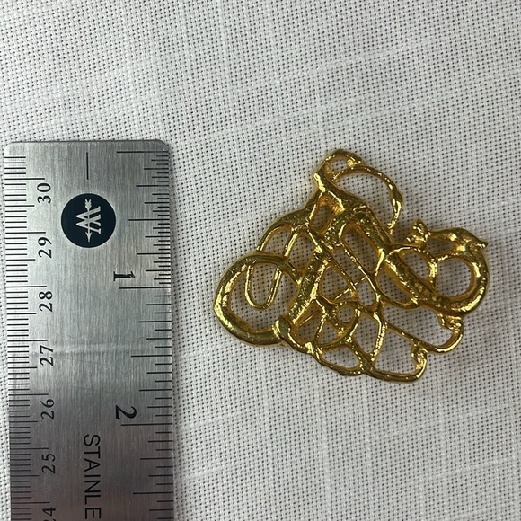 BRITISH MUSEUM BMPL GOLD-TONE ABSTRACT BROOCH PIN - Picture 5 of 9